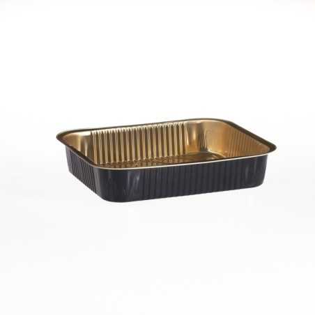 Contenitore alluminio laccato nero/oro 8 porzioni | Crovegli