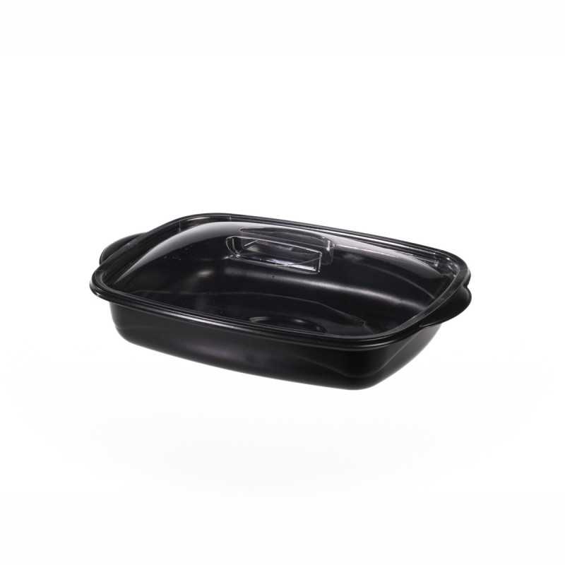 Vaschetta PP nera Marmipack 900cc 16x23 cm microonde coperchio | Crovegli