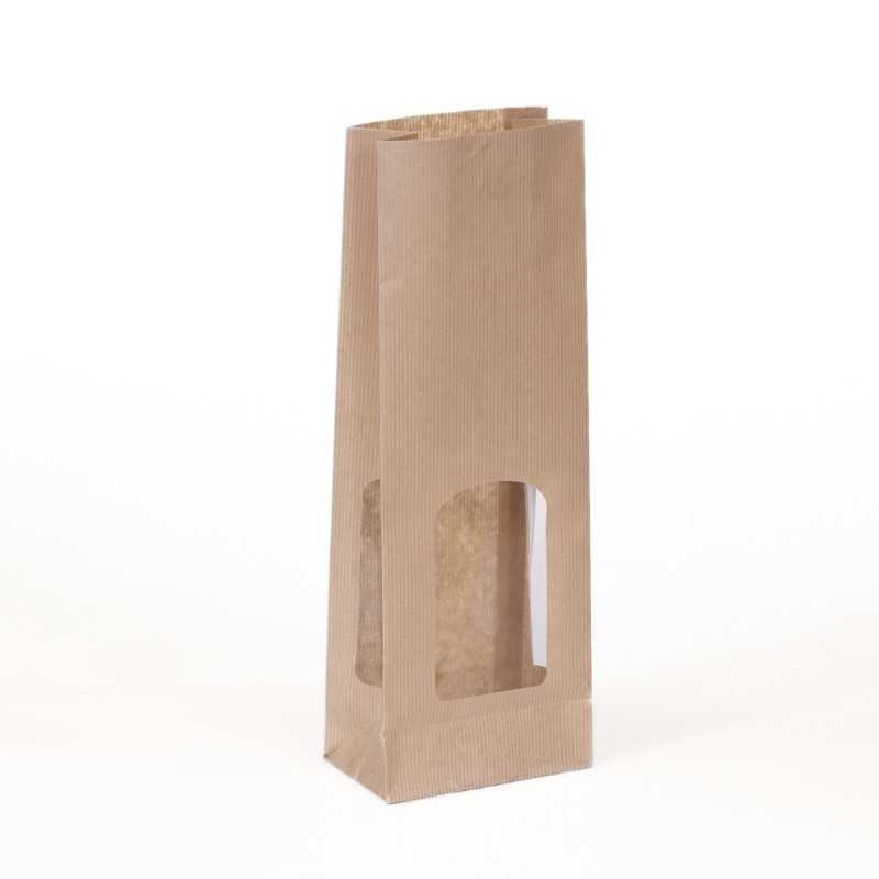 Sacchetto avana millerighe antigrasso finestra 13+8x37 cm non saldabile | Crovegli