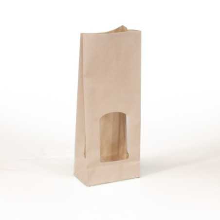 Sacchetto avana antigrasso finestra 14+9x36 cm non saldabile | Crovegli