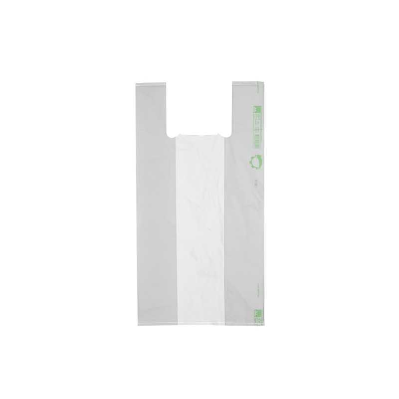 Shopper biodegradabile bianca strappo 32+20x60 cm 22 g trasporto merce | Crovegli