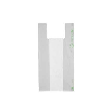Shopper biodegradabile bianca strappo 32+20x60 cm 22 g trasporto merce | Crovegli