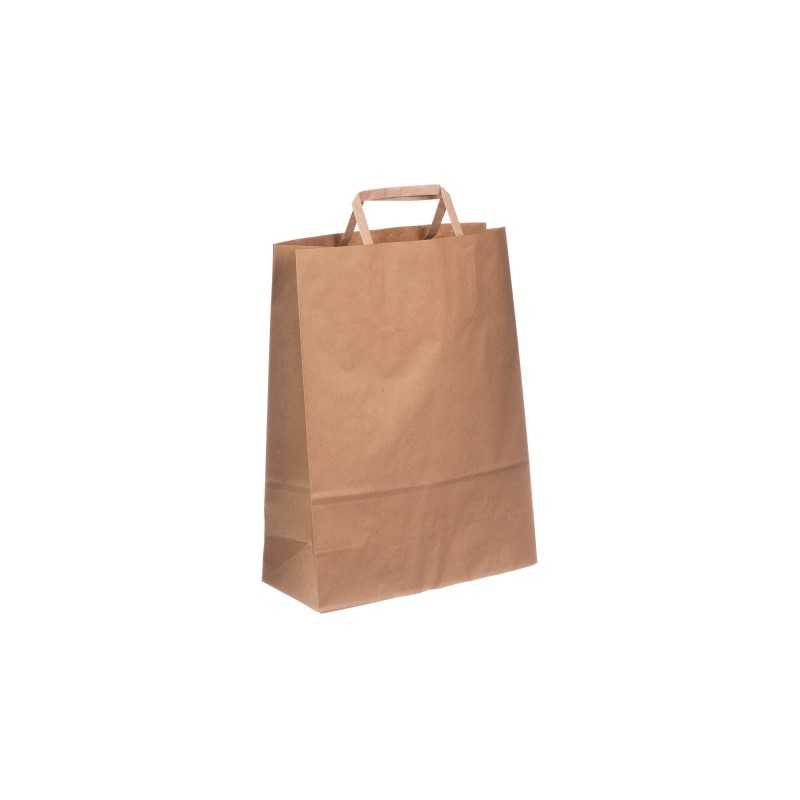 Borsa carta avana manico piattino 26+11x35 cm | Crovegli